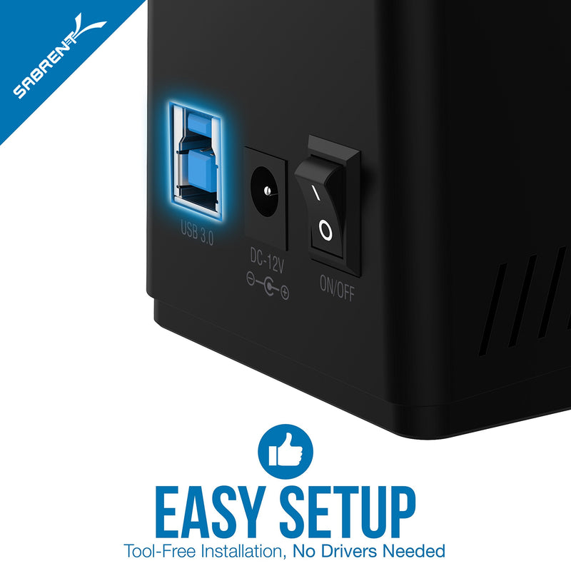 [Australia - AusPower] - SABRENT USB 3.0 to SATA External Hard Drive Docking Station for 2.5" or 3.5"' HDD, SSD [Support UASP] (EC-UBLB) 1 BAY 