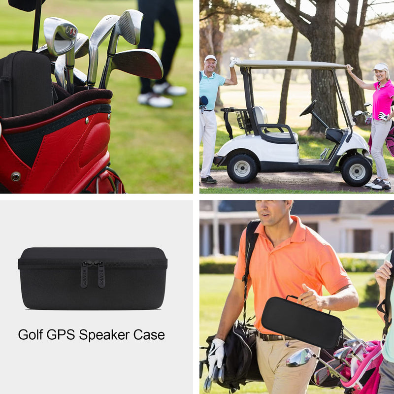 [Australia - AusPower] - BOVKE Carrying Case Compatible with Bushnell Wingman Golf GPS Bluetooth Speaker, Extra Mesh Pocket for Charging Cords and Accessories, Black + Inside Black Black + Inside Balck 