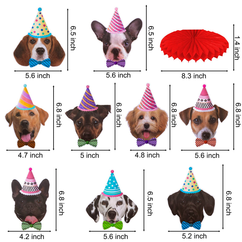 [Australia - AusPower] - Dog Party Table Decorations 9pcs Dog Face Table Honeycomb Centerpieces for Dog Theme Baby Shower Birthday Party Supplies 