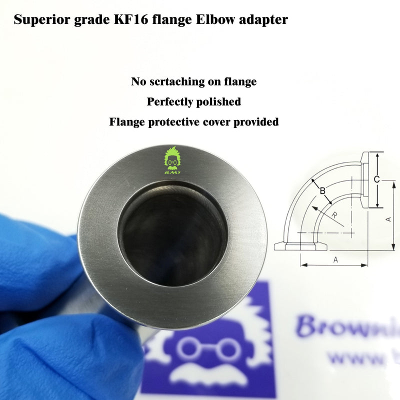 [Australia - AusPower] - Superior Grade - Elbow Fitting for ISO KF Flange (KF16 90° Elbow) 90° KF16 Elbow 
