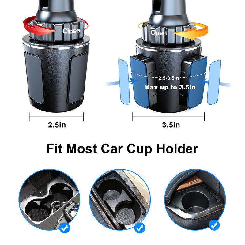 [Australia - AusPower] - CORROY Car Cup Holder Phone Mount, Universal Adjustable Cell Phone Cradle for Automobile Cup Holder, Compatible with iPhone Samsung and Most Smartphones 