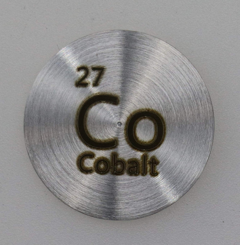[Australia - AusPower] - Cobalt (Co) 24.26mm Metal Disc 99.95% Pure for Collection or Experiments 