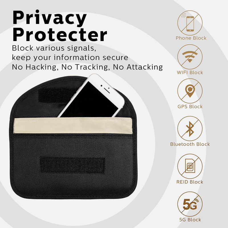 [Australia - AusPower] - 4 Pieces Faraday Bags Phone for Key Fob Protector Car RFID Signal Blocking GPS Anti-tracking Faraday Pouch Shielding Wallets for Cell Phone Privacy Card Protection(Nylon Fabric) Nylon Fabric 
