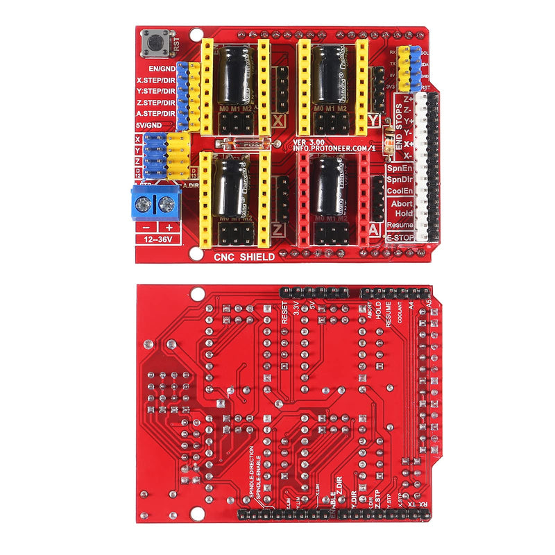 [Australia - AusPower] - AITIAO CNC Shield V3.0 Expansion Board Kit with 4Pcs DRV8825 Stepper Motor Driver and Heatsink for Engraver 3D Printer DC 12V to 36V 