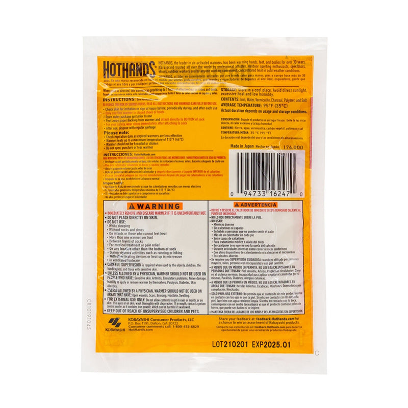 [Australia - AusPower] - HotHands Bigfoot Adhesive Toe Warmer | 5 Pair Value Pack 