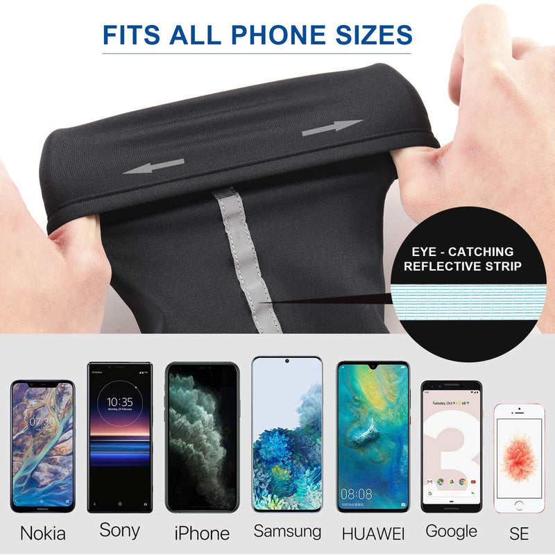 [Australia - AusPower] - Easyports 2 Pocket Wrist Wallet Wrist Cell Phone Holder, Ankle Wallet, Sweat Bands, Armband, Hidden Pouch, Wristlet Wallet for Travel, Outdoor Sports Running. Large/X-Large 