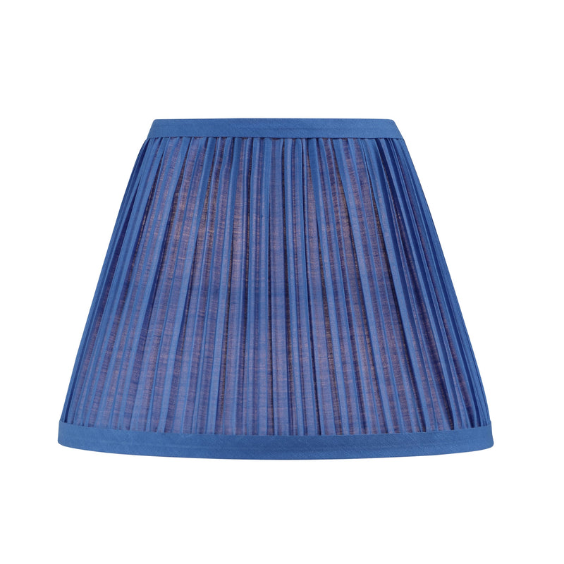 [Australia - AusPower] - Aspen Creative 56502, Hardback Empire Transitional UNO Lamp Shade, Mushroom Pleated Blue Faux Silk Fabric, 5" Top x 9" Bottom x 7" Slant Height, Slip 33mm 