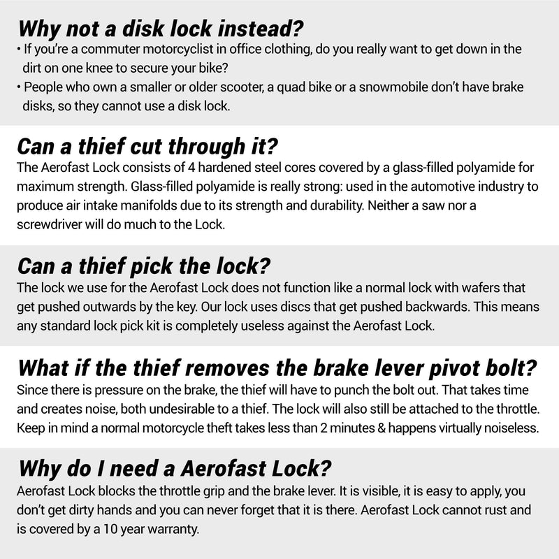 [Australia - AusPower] - Throttle Motorcycle Locks Anti Theft Handlebar Lock by Aerofast. Best Heavy Duty, Motorcycle Anti Theft Lock for Your Motorbike, ATV, Dirt Bike and Scooter - (Yellow) Yellow 