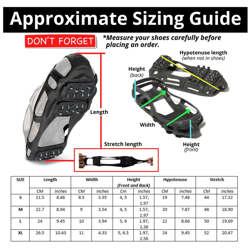 [Australia - AusPower] - Limm Crampons Ice Traction Cleats Large - Lightweight Traction Cleats for Walking on Snow & Ice - Anti Slip Shoe Grips Quickly & Easily Over Footwear - Portable Ice Grippers for Shoes & Boots Compact 