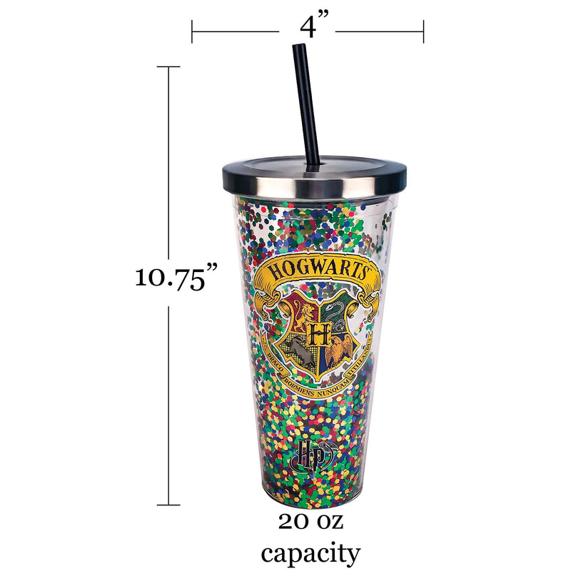 [Australia - AusPower] - Spoontiques Hogwarts Glitter Cup w/Straw 