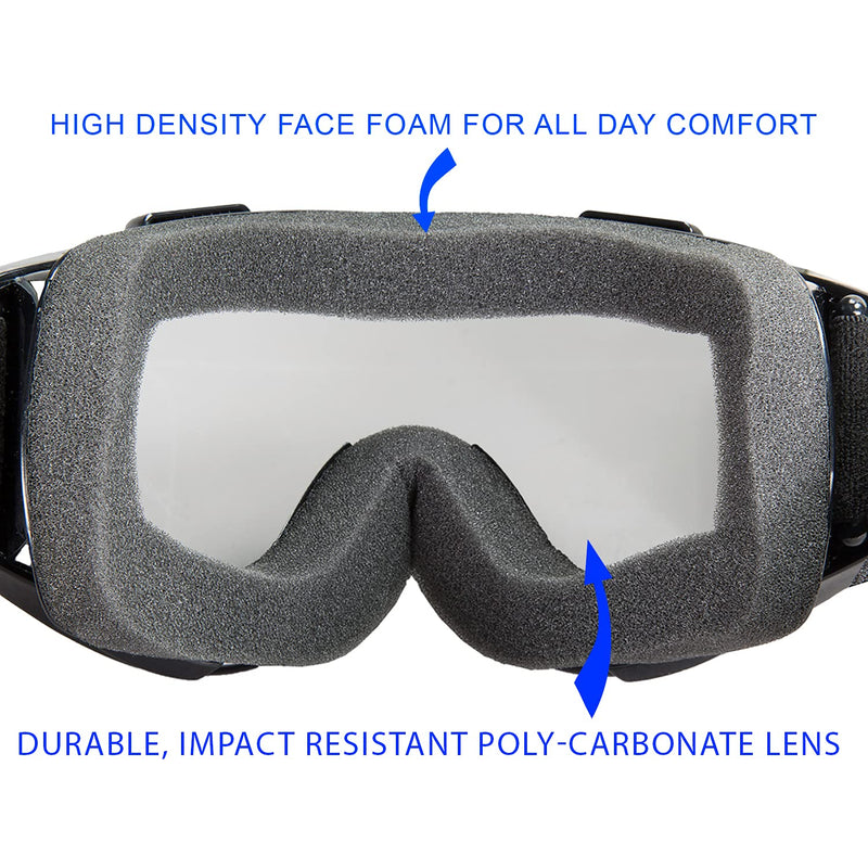 [Australia - AusPower] - Raider 26-010 Black Frame/Clear Single Lens Impact-Resistant Youth MX Off-Road Goggles 