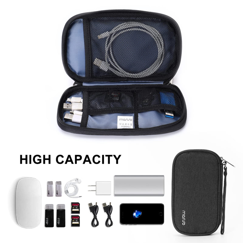 [Australia - AusPower] - MOSISO Electronic Organizer Cable Case, Portable External Carrying Case Storage Bag with Handle Compatible with MacBook Power Adapter, Wireless Mouse, Cables, Earphones, USB Flash Disk SD Card, Black 