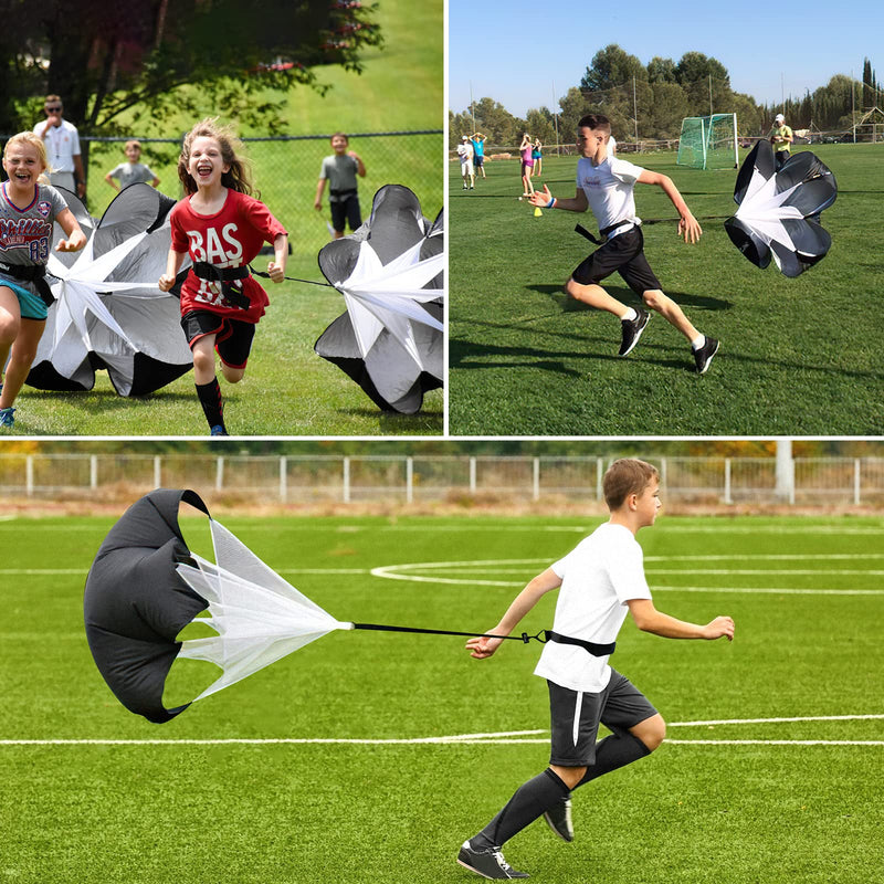 [Australia - AusPower] - KUYOU Running Speed Training 56 inch Speed Training Resistance Parachute Umbrella Running Chute & Fitness Explosive Power Training (Black) 