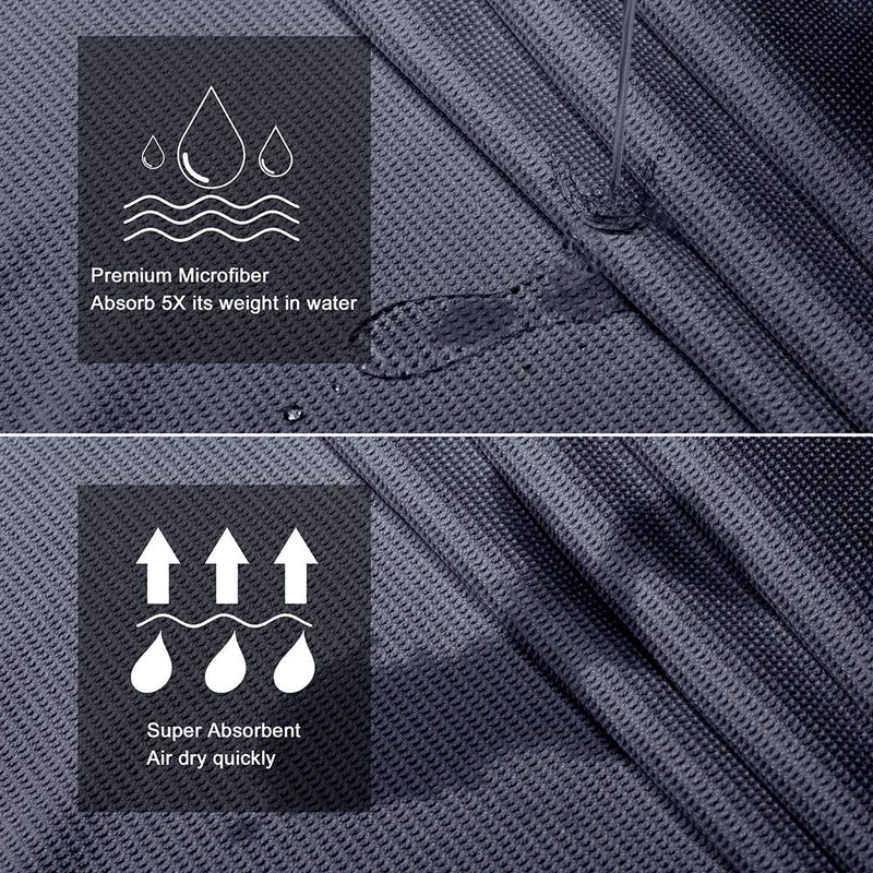 [Australia - AusPower] - Heathyoga Hot Yoga Towel Non Slip, Microfiber Non Slip Yoga Mat Towel, Exclusive Corner Pockets Design, Perfect for Hot Yoga, Bikram, Pilates and Yoga Mats Gray 68" x 24" 