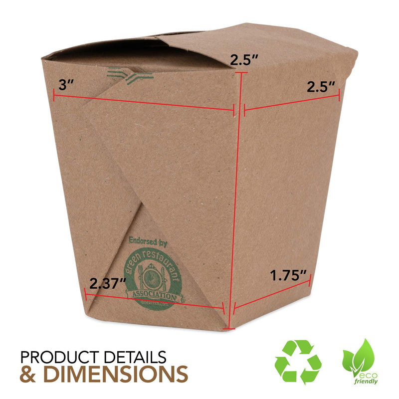 [Australia - AusPower] - Takeout Food Containers 8 Oz Microwaveable Kraft Brown Paper Mini Chinese Take Out Box (50 Pack) Leak and Grease Resistant Stackable To Go Boxes - Recyclable Food Containers - Party Favor Boxes 