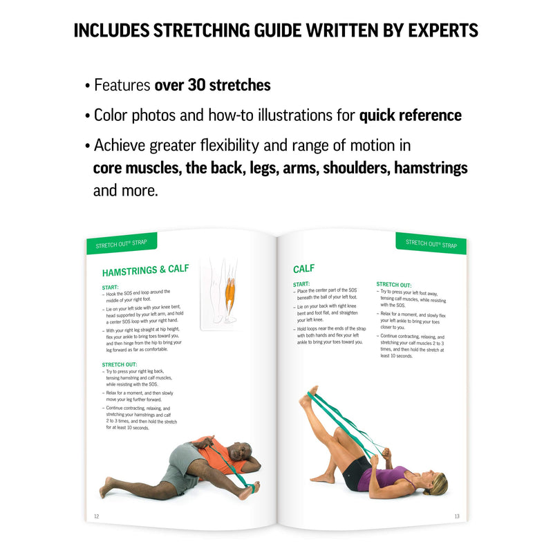 [Australia - AusPower] - The Original Stretch Out Strap with Exercise Book – Made in the USA by OPTP – Top Choice of Physical Therapists & Athletic Trainers 