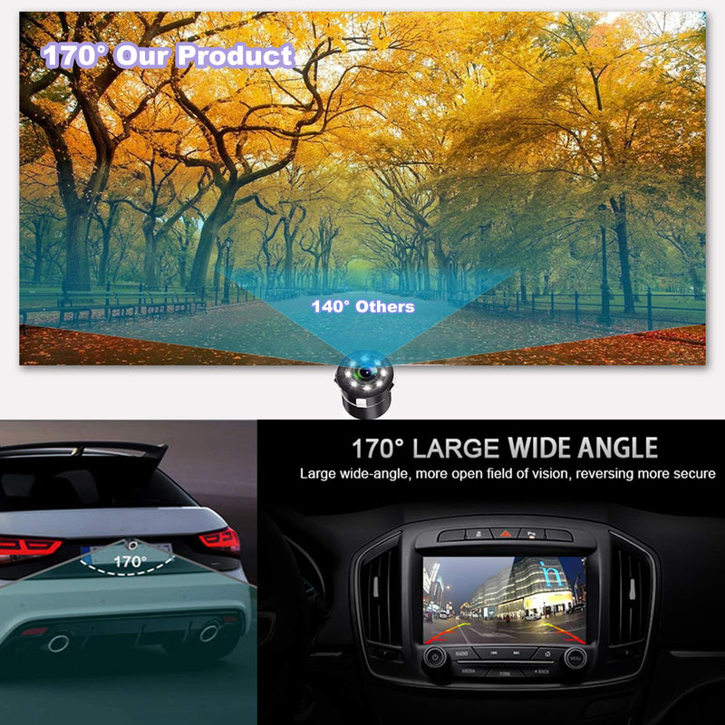 [Australia - AusPower] - Backup Camera, JPP Embedded Rear View Camera, Waterproof Camera LED Night Vision Reverse Camera for Truck, Car, Travel Trailer 