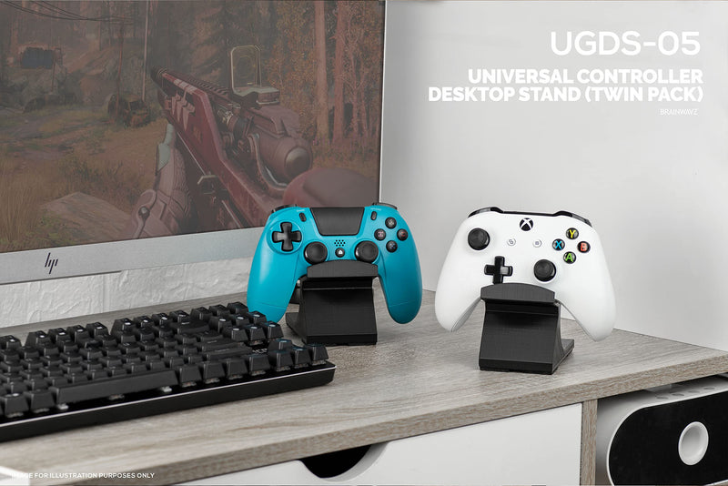 [Australia - AusPower] - Game Controller Desktop Holder Stand (2 Pack) - Universal Design for Xbox ONE, PS5, PS4, PC, Steelseries, Steam & More, Reduce Clutter UGDS-05 by Brainwavz 