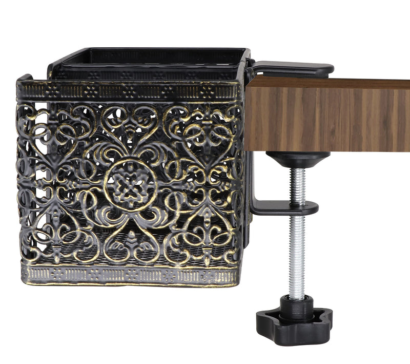 [Australia - AusPower] - Aurynns Desk cup holder,Clip on cup holder, to store beverags stationery and mobile phone(black + gold) black + gold 