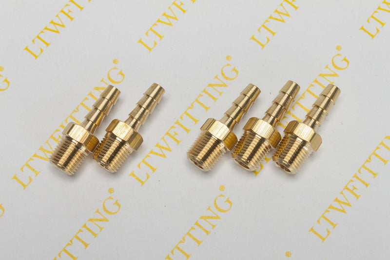[Australia - AusPower] - LTWFITTING Brass Barb Fitting Coupler 3/16-Inch Hose ID x 1/8-Inch Male NPT Fuel Gas Water(Pack of 5) 
