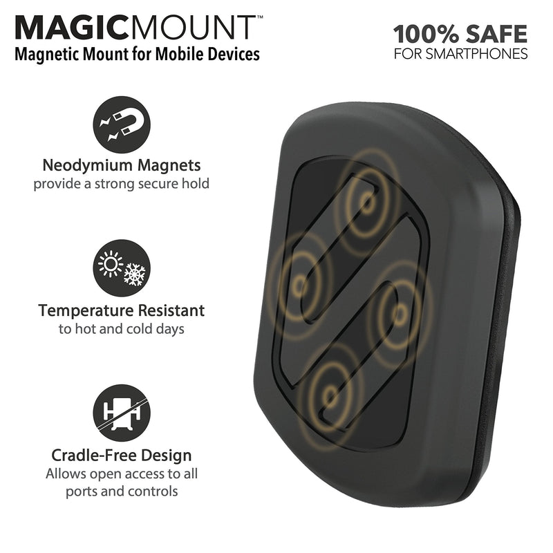 [Australia - AusPower] - Scosche MWSM2PK-UB MagicMount Magnetic Car Phone Holder Mount with Suction Cup - 360 Degree Adjustable Head, Universal with All Devices - Suction Mount - Pack of 2 2 Pack Black 