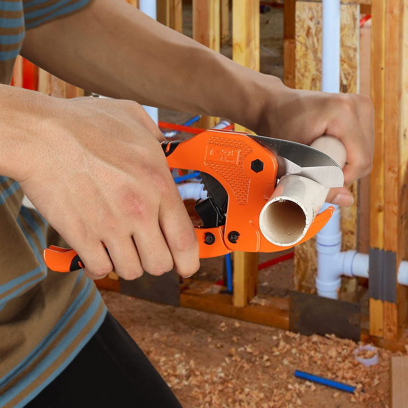 [Australia - AusPower] - Bates- PVC Pipe Cutter, Cuts up to 1-1/4", Ratcheting PVC Pipe Cutter Tool, Pipe Cutters PVC, PVC Pipe Shears, PVC Cutter, Plastic Pipe Cutter, PEX Pipe Cutter, PVC Cutter Tool, PVC Ratchet Cutter 