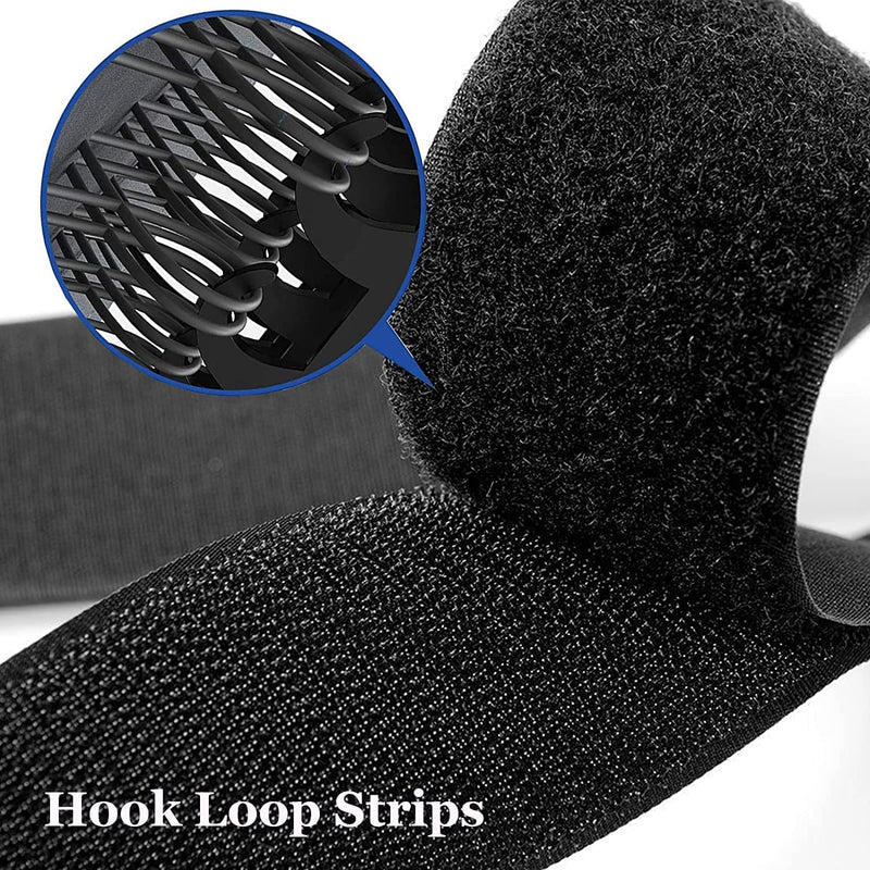 [Australia - AusPower] - 1 Inch x 26 Feet Self Adhesive Hook and Loop Tape Sticky Back Fastener Roll, Nylon Heavy Duty Strips/Industrial Strength Sticky Fastener for Picture and Tools Hanging Pedal Board Fastening 1 inch Black 