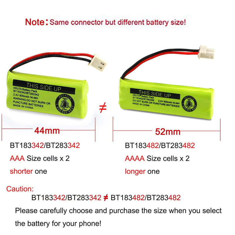 [Australia - AusPower] - BT183482 BT283482 Cordless Phone Battery for Vtech DS6401 DS6421 DS6422 DS6472 LS6405 LS6425 LS6426 LS6475 LS6476 89-1348-01-00 Cordless Phone Handset (Pack of 2) Pack of 2 