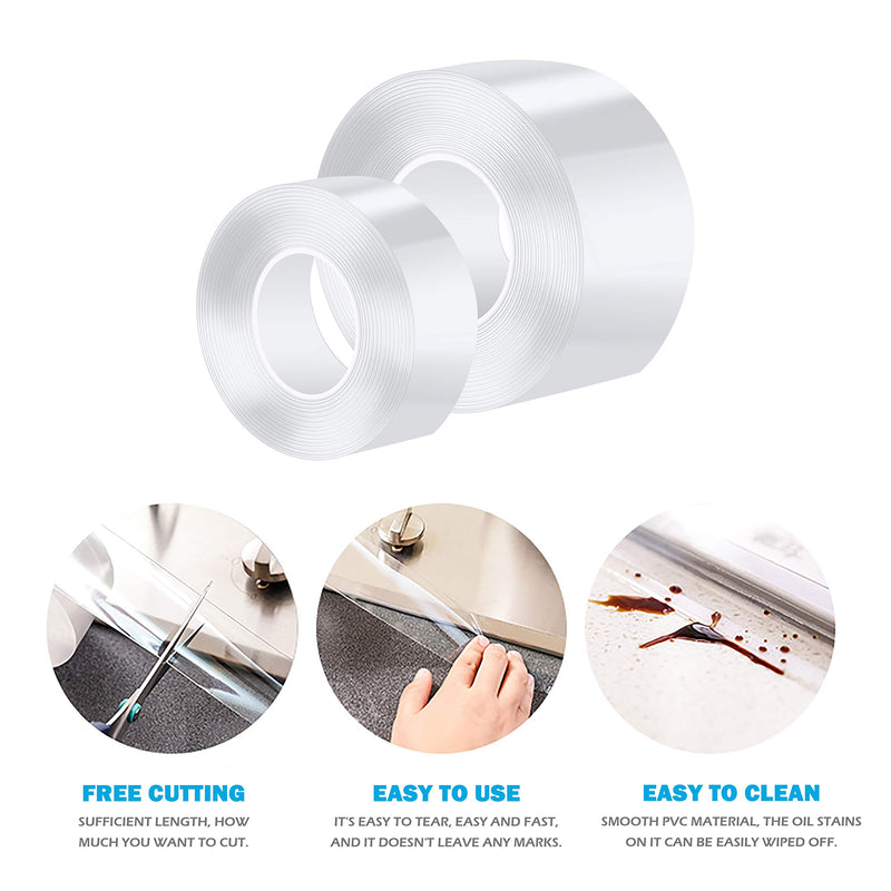 [Australia - AusPower] - Caulk Strip PMMA Self Adhesive Waterproof Repair Tape for Bathtub Bathroom Shower Toilet Kitchen and Wall Sealing (49/25 Inch Width x 10Feet Length,Transparent) 49/25 Inch Width x 10Feet Length 