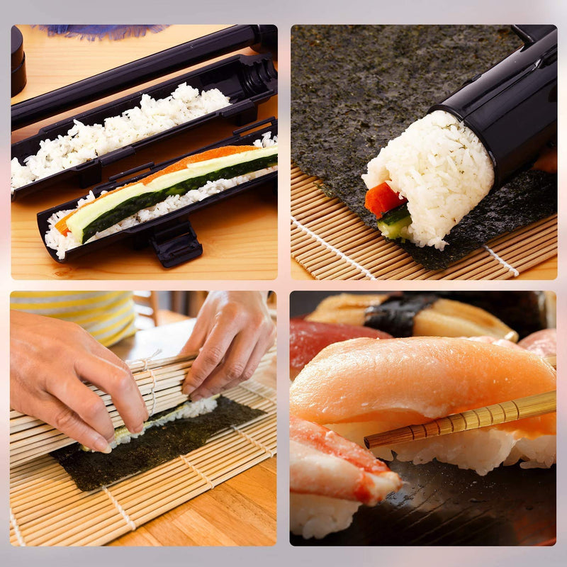 [Australia - AusPower] - URED Professional Super Space Sushi Bazooka ，Upgrade Sushi Roller Mold Food Grade Plastic， Sushi Maker Rice Vegetable Meat Diy Sushi Making Kit Machinekitchen Utensils White (white) 