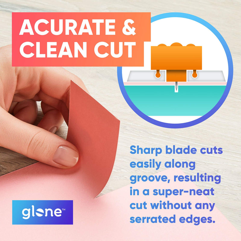 [Australia - AusPower] - Glone 12 inch Paper Trimmer, A4 Size Paper Cutter with Automatic Security Safeguard for Coupon, Craft Paper and Photos (Green) 