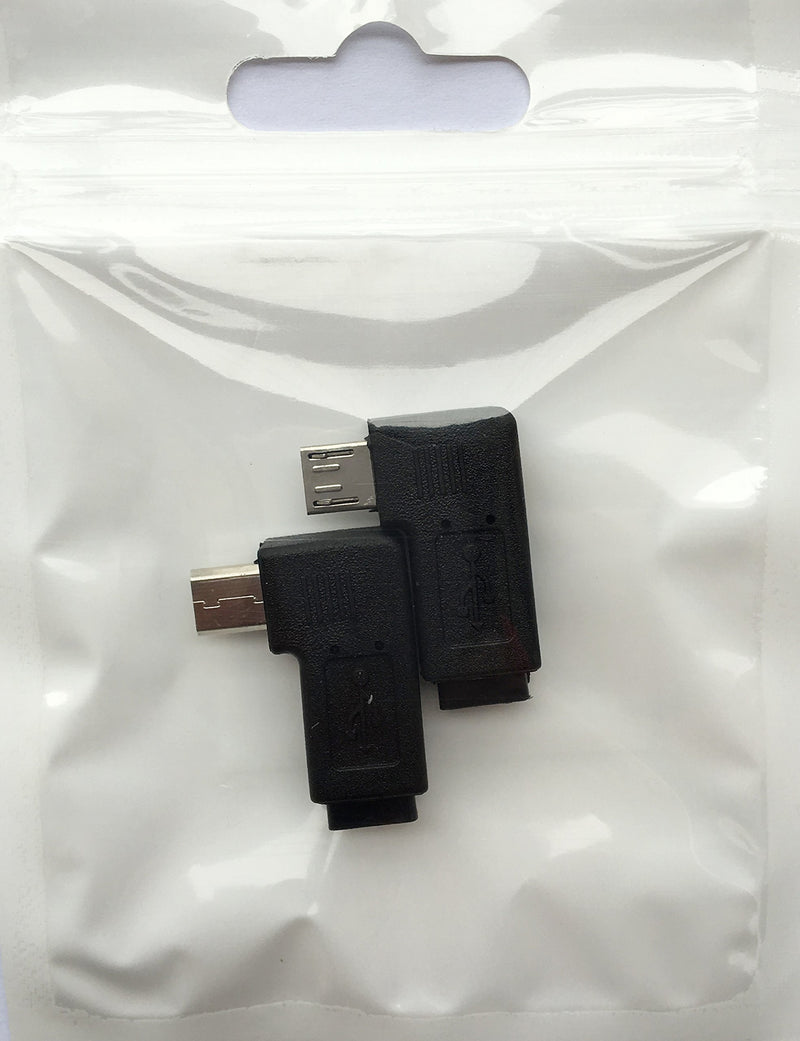 [Australia - AusPower] - 1 Pair Right Left 90 Degree Angle Micro USB Male to Micro USB Female Adapter 