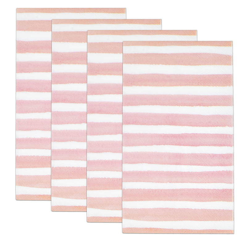 [Australia - AusPower] - 100 Pink & White Stripe Guest Napkins 3 Ply Disposable Paper Pack Striped Dinner Hand Napkin for Bathroom Powder Room Holiday Wedding Birthday Party Bridal & Baby Shower Decorative Towels Pink Stripe 