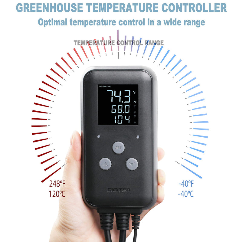 [Australia - AusPower] - DIGITEN Heat Mat Thermostat Waterproof Temperature Controller DTC315 Greenhouse Thermostat Aquarium Temperature Controller Plug in Thermostat for Seedlings 15A Reptiles Temperature Controller Outlet 15A Waterproof Temperature Controller 