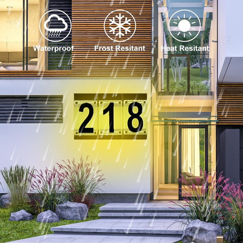 [Australia - AusPower] - XINDEW Solar House Numbers for Outside, 3D Acrylic Number Colorful light Remote Control, Solar Address Sign, Lighted Modern Address Numbers Solar Powered for Yard Street (Number 3) Number 3 