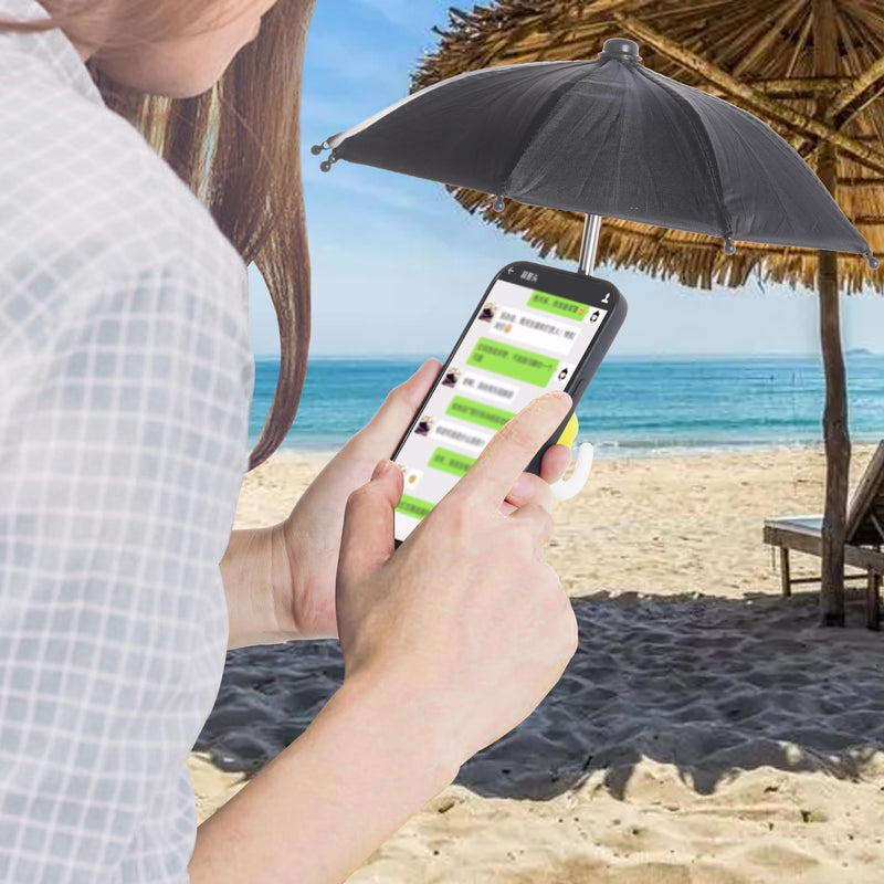 [Australia - AusPower] - Yymobt Phone Umbrella for Sun, Universal Cell Phone Umbrella Suction Cup Stand, Anti-Glare Cover Sun Shield, Adjustable Piggy Suction Cup Phone Stand, Outdoor Cell Phone Sunshade Holder 