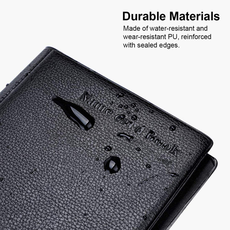 [Australia - AusPower] - MaxGear Business Card Organizer Business Card Holder Book, Portable Business Card Binder File Sleeve Storage, Business Card Holders, Name Card Holder for Men & Women, Capacity: 240 Cards, Black 