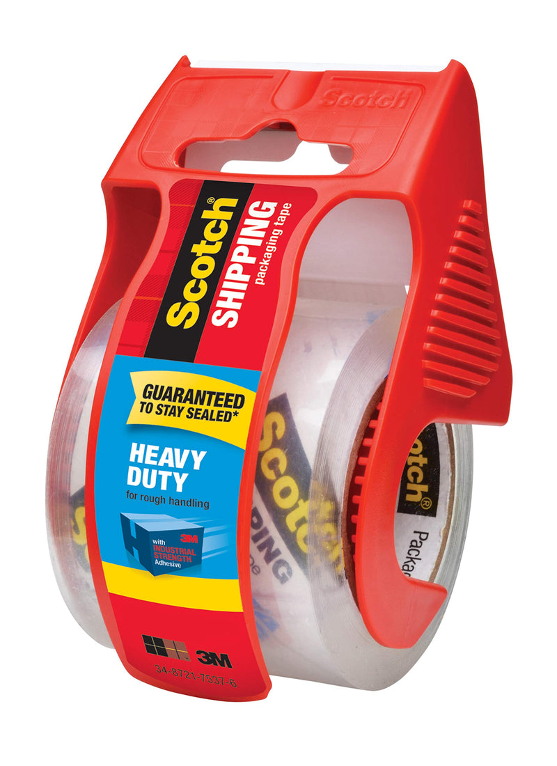 [Australia - AusPower] - Scotch Heavy Duty Shipping Packaging Tape, 1 Roll with Dispenser, 1.88" x 22.2 Yards, 1.5" Core, Great for Packing, Shipping & Moving, Clear (142) 