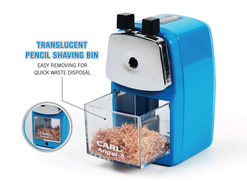 [Australia - AusPower] - Carl Angel-5 Manual Pencil Sharpener with Metal Table Mount. Quiet for The Classroom, Home & Office, Black (CUI19018) 