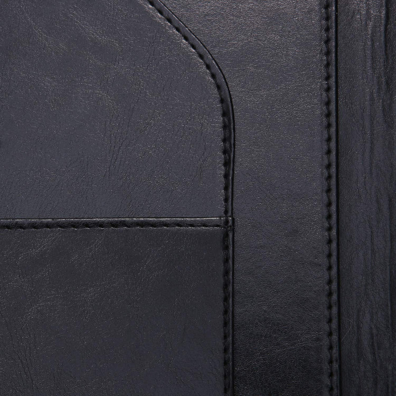 [Australia - AusPower] - Padfolio Portfolio Resume Folder with Pocket, Premium Faux Leather Interview Writing Legal Pads Document Organizer Portfolio with Business Card Holder (Black) Black 