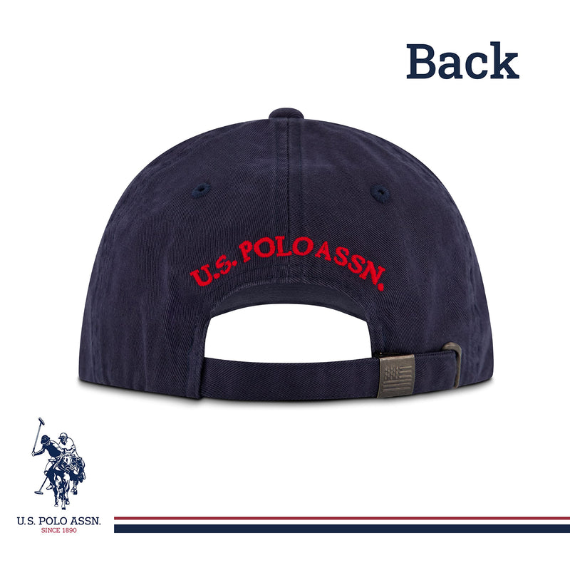 [Australia - AusPower] - U.S. Polo Assn. Mens Mens Washed Twill Cotton Adjustable Baseball Hat with Pony Logo and Curved Brim One Size Navy Blue 