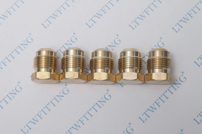 [Australia - AusPower] - LTWFITTING Brass 45 Degree Flare 1/2" OD Plug, Brass Flare Tube Fitting(Pack of 5) 