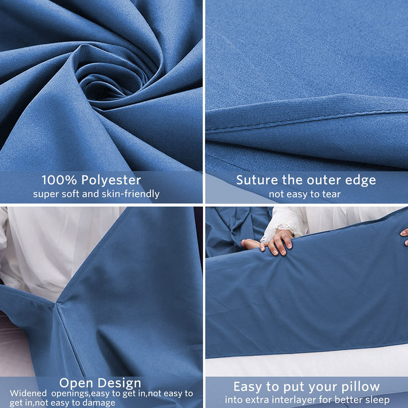 [Australia - AusPower] - Travel and Camping Sheet Sleeping Bag Liner,Lightweight Compact Portable Adult Thin Sleeping Bag Sack,Premium Soft Hotel Sleep Sheet for Traveling Hostels Picnic Blue 82.5 X 45 Inch 