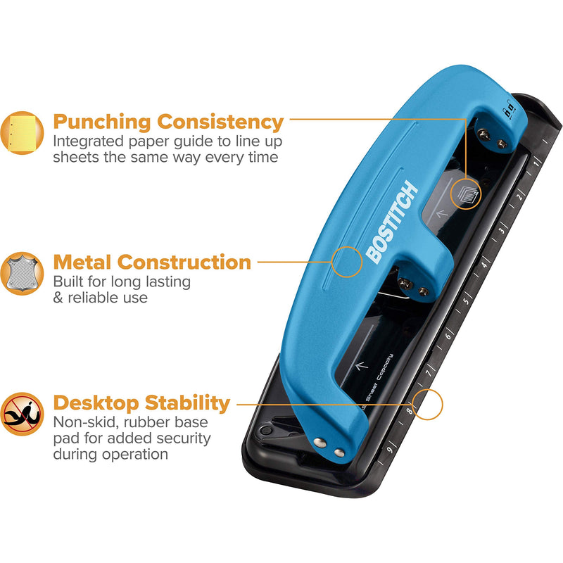 [Australia - AusPower] - PaperPro inPRESS 12 Reduced Effort 3-Hole Punch, 12 Sheets, Blue (2103) 