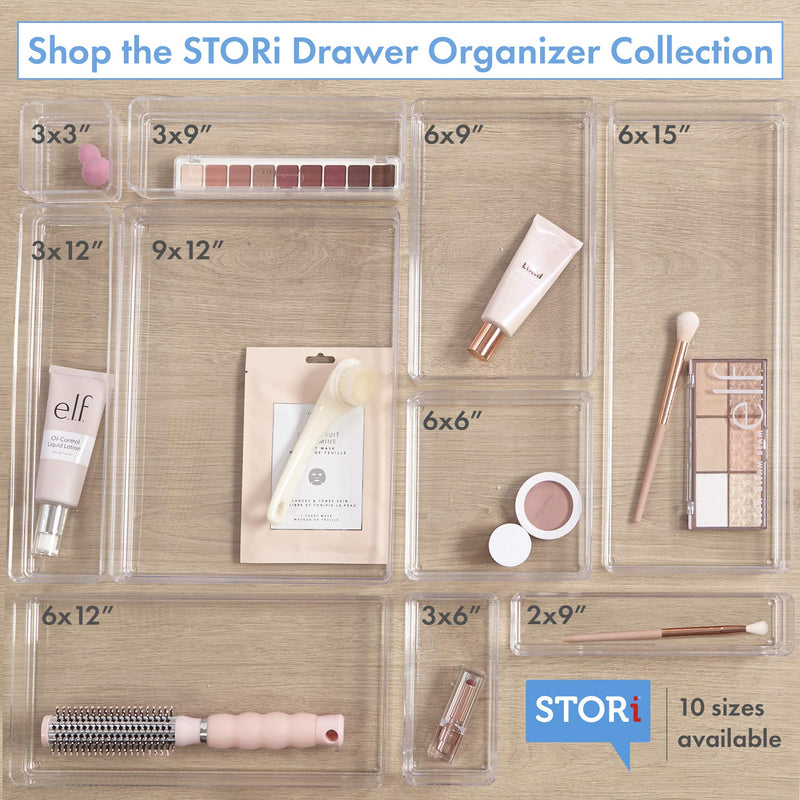 [Australia - AusPower] - STORi Clear Plastic Drawer Organizers 6" x 6" x 2" | Set of 6 