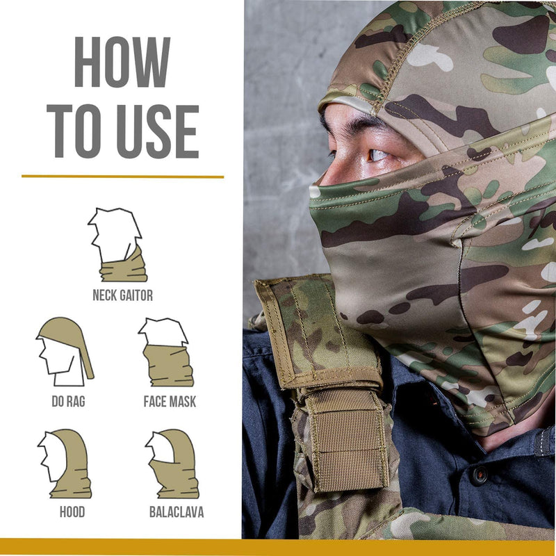 [Australia - AusPower] - OneTigris Tactical Hood Headwear Balaclavas Full Face Mask and Radio Holster for BaoFeng UV-5R BF-F8HP Nylon MOLLE Pouch for Walkie Talkie Rifle Mag 