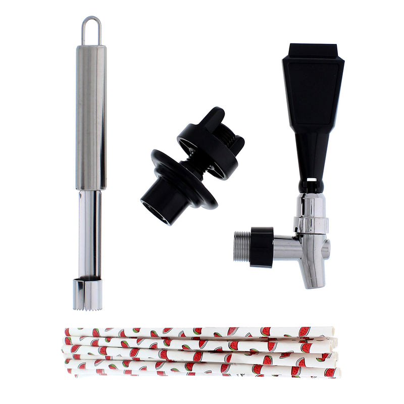 [Australia - AusPower] - Party On Tap Watermelon Tap Kit - Keg Spout, Coring Kit, Straws, Instructions Included - Great For Dispensing Juice, Alcohol, Or any Other Beverage At Your Next Party 