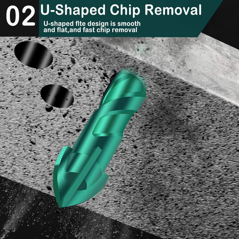 [Australia - AusPower] - Mgtgbao Green Concrete Drill Bit Set, 10pcs Masonry Drill Bits Set Carbide Tip for Glass, Brick, Tile, Concrete, Plastic and Wood with Size 3/16â€,1/4â€, 5/16â€,3/8â€, 1/2â€ Black 