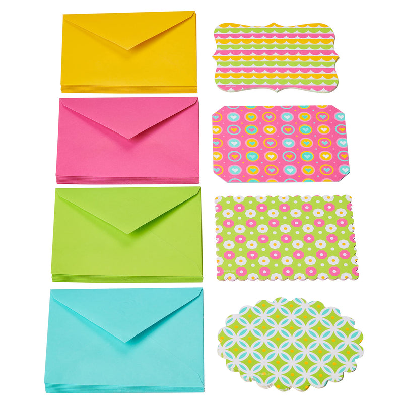 [Australia - AusPower] - American Greetings Single Panel Blank Cards with Envelopes, Bright (40-Count) Shapes and Patterns 