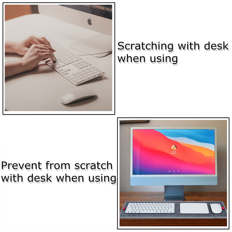 [Australia - AusPower] - KISLANE 2 Pack Keyboard Mat Compatible with iMac Magic Keyboard, Magic Mouse, Magic Trackpad, 2 Pieces Mini Keyboard Mat for Easy Moving (Grey+Ice Blue) Grey+Ice Blue 